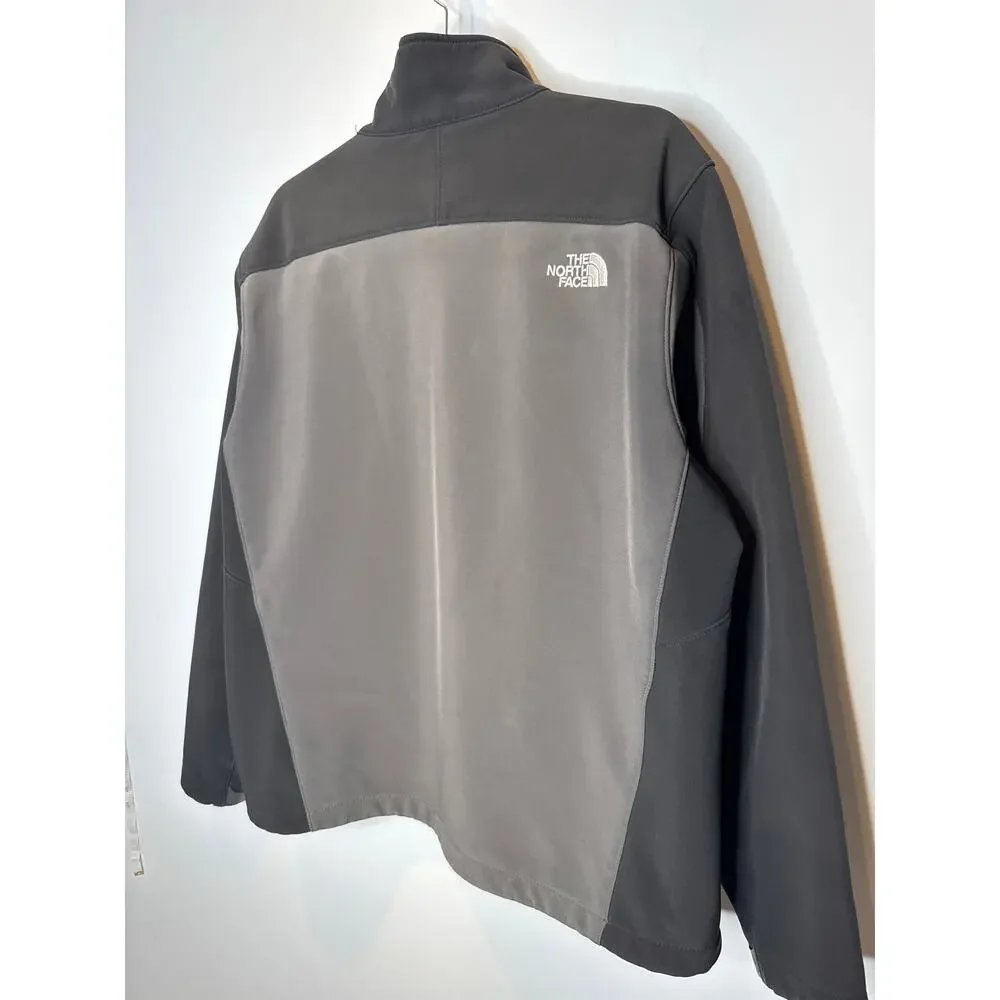 North Face Men’s Softshell Fleece Jacket Gray Black 2010s Size Large